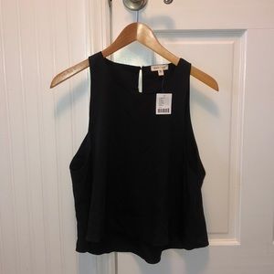 Black blouse crop top